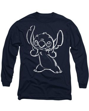 Disney Lilo And Stitch Sketch Long Sleeve T-Shirt - Blue