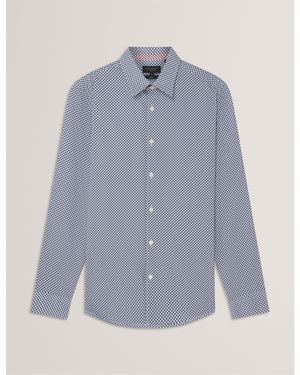 Ted Baker Long Sleeve Patterned Shirt - Blue