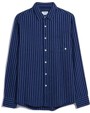 Farah Bryan Stripe Long-Sleeve Shirt - Blue