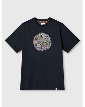 Pretty Green Pg House Paisley Regular Fit T-Shirt - Blue