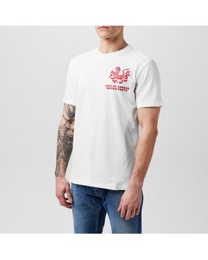 Replay Moto Square Logo Regular Fit T-Shirt - White
