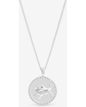 Simply Silver Sterling 925 Zodiac Pendant - White