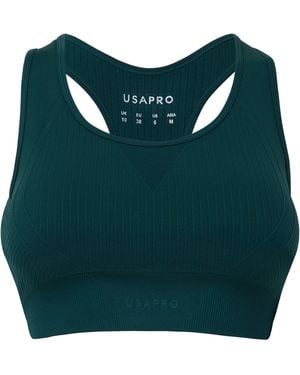 Usa Pro Seamless Crop Sports Bra - Green