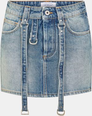 Off-White c/o Virgil Abloh Structured Denim Skirt - Blue