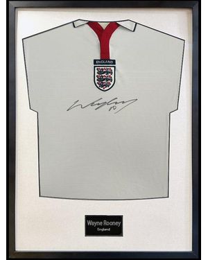 The Fan Cave Wayne Rooney Signed England Shirt Standard Frame - Black