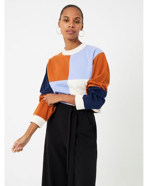 French Connection High Waisted Wide Leg Loose Fit Palazzo Trousers - Blue