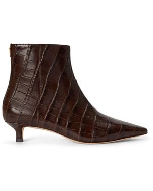 Ralph Lauren Francesca Suede Kitten-Heel Ankle Boots - Brown