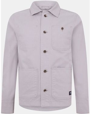 Vans London Solid Patterned Field Jacket With Chest Pocket - Purple