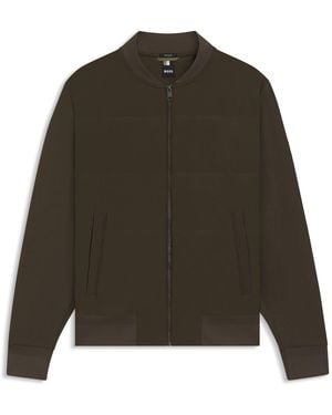 BOSS Hbb Skiles100 Full Zipped Sweatshirt, Padded Front, Pockets - Green