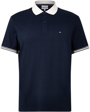 Tommy Hilfiger Placket Cotton Short-Sleeve Polo - Blue