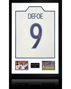 The Fan Cave Jermain Defoe Signed England Shirt Premium Frame - Black