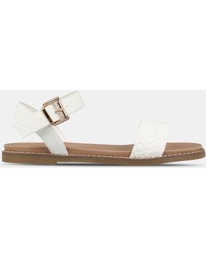 Miso Interweave Flat Sandals - Natural