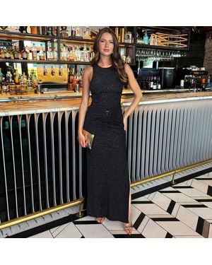 AX Paris Sparkle O-Ring Detail Bodycon Midi Dress - Black