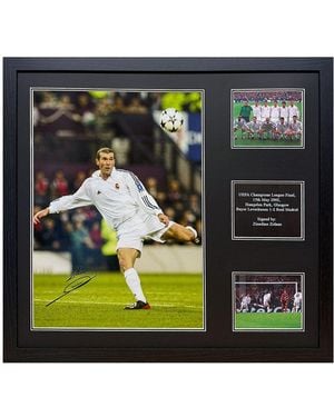 Real Madrid Cf Zinedine Zidane Signed Real Madrid Photo - Green