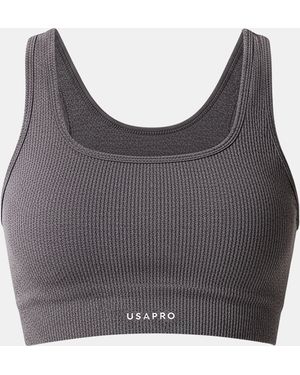 Usa Pro Seamless Ribbed Bra - Grey