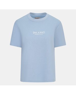 Blank Essentials Blank E Core Puff Print T-Shirt Ladies - Blue