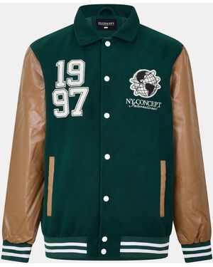 NY Concept International Varsity Bomber Jacket - Green