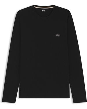 HUGO Waffle Ls-Shirt 10269584 01 - Black