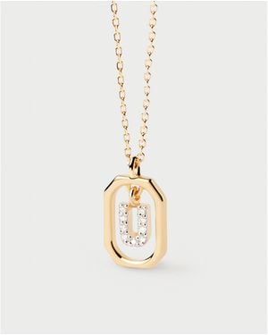 Pdpaola Initial Letter Necklace - Metallic