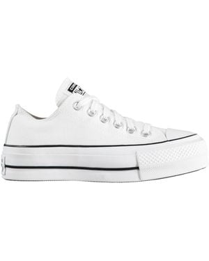 Converse Chuck Taylor All Star Platform Canvas Low Top Shoes - White