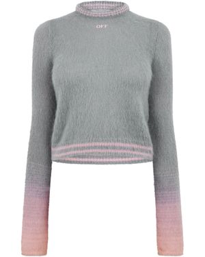 Off-White c/o Virgil Abloh Mohair V-Neck Jumper - Grey