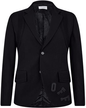 Off-White c/o Virgil Abloh Off- Structured Contemporary Blazer - Blue