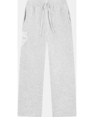 The Couture Club Fluffy Knit Joggers - White