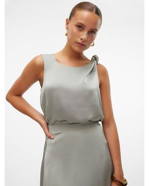Vero Moda Rita Knot Woven Cami Vest - Grey