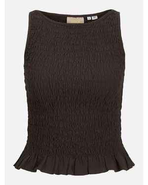 JJXX Smock Peplum Top - Black