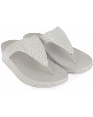 Fitflop Lottie Glitzy Toe Thong Sandals - Grey