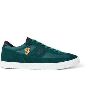 Farah Stanton Suede Cupsole Low Top Trainers - Green