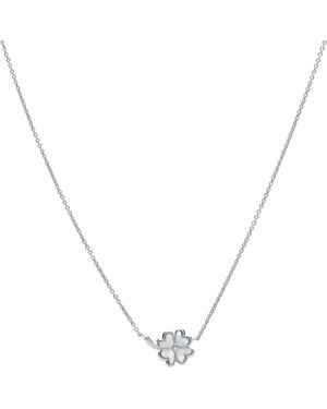 Fossil Elliott Lucky You Mother-Of-Pearl Sterling Chain Necklace Jfs00543040 - Metallic