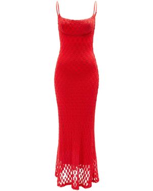 Bardot Adoni Mesh Midi Dress - Red