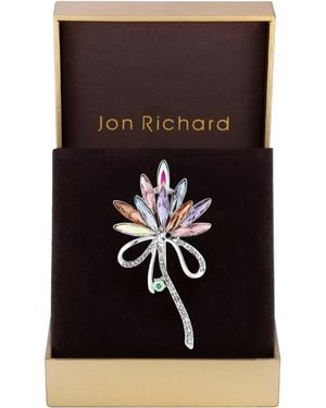 Jon Richard Plated Crystal Brooch - Black