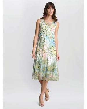 Gina Bacconi Emilia Double Layer A-Line Dress - Yellow