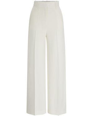 BOSS Tikela Straight Leg Trousers, Straight Leg Design - White