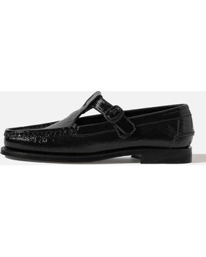 Hereu Alber Crinkled Glossy Leather Flats - Black