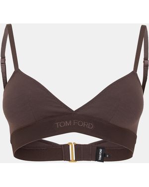 Tom Ford Logo Modal Signature Bra - Brown