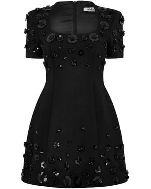 Odd Muse Applique Mini Dress - Black