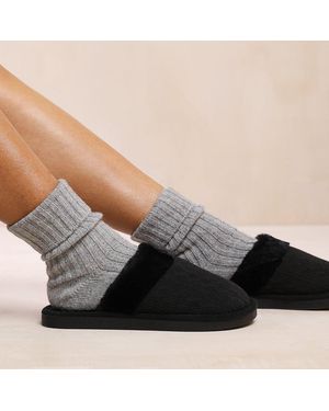 Where's That From Where's Fur Slippers - Black