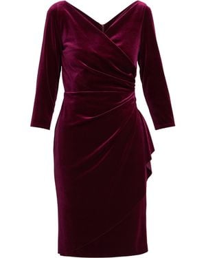 Gina Bacconi Zoe Velvet Wrap Dress - Red