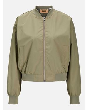 JJXX Ella Ribbed Zip Bomber Jacket - Green