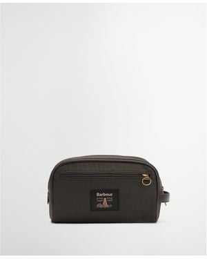 Barbour Waxed Water Resistant Wash Bag - Black