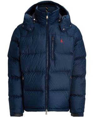 Polo Ralph Lauren El Cap Water Resistant Duck Down Detachable Hood Short Puffer Jacket - Blue