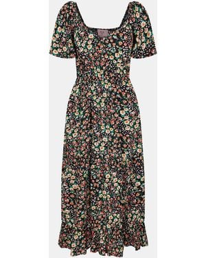 AX Paris Ditsy Printed Flutter Sleeve Midi Dress - Multicolour