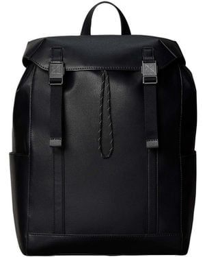 Calvin Klein Emblem Flap Backpack - Black
