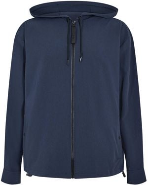 BOSS Olson Hood Long Sleeve Oxford Shirt - Blue