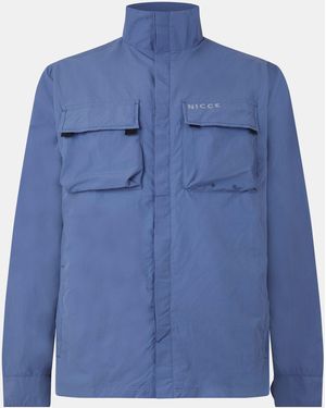 Nicce London Statlo Lightweight Overshirt - Blue