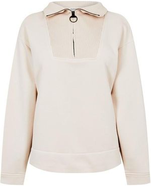 Barbour Fleur Half-zip Sweatshirt - Natural