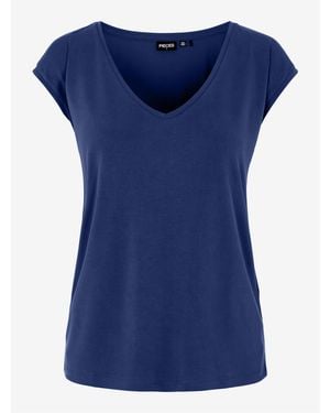 Pieces Regular Fit Knitted T-Shirt - Blue